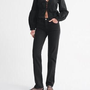 Abercrombie & Fitch The Straight Mid Rise Black Jeans Size 29/8